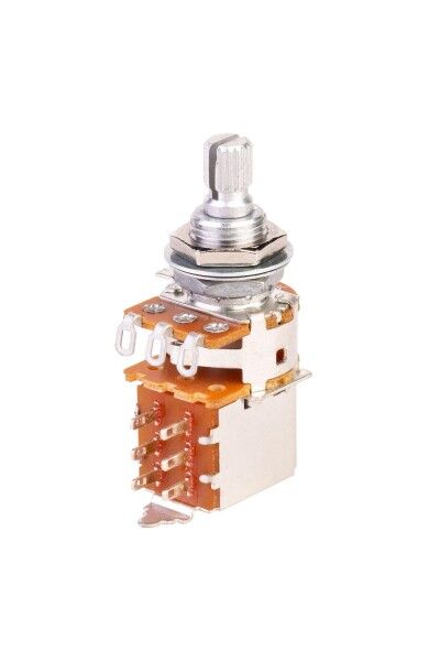 MEC Mono Potentiometer, Push/Pull (On/On DPDT), A250K, Solid Shaft (6 mm)