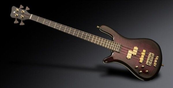 Warwick Custom Shop Streamer LX, 4-String, Lefthand - Dark Violet Transparent High Polish with Threadburst - 19-4105