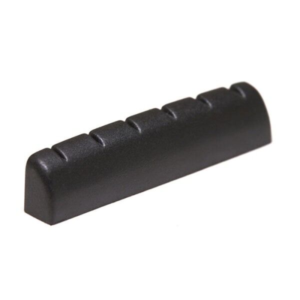 Black TUSQ XL LT-6143-00 - Acoustic/Electric Guitar Nut, Flat, Slotted, 1/4" thick - Luthier's Pack, 10 pcs.