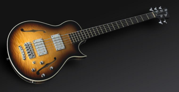 Warwick Masterbuilt Star Bass Singlecut Maple, 5-String - Vintage Sunburst Transparent High Polish
