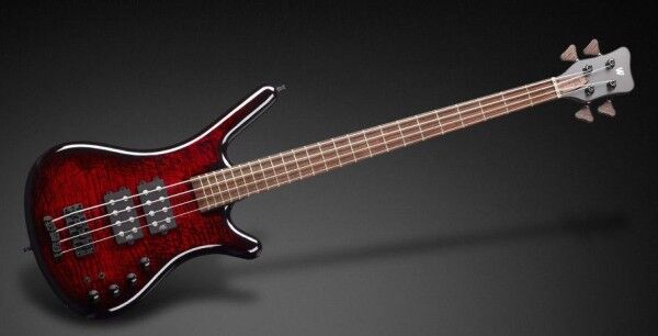 Warwick Custom Shop Corvette $$, 4-String - Burgundy Red Threadburst (Black) Transparent High Polish - 15-2761