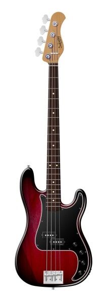 Sadowsky MasterBuilt 20-Fret Ultra Vintage P Bass, Red Alder Body, Morado Fingerboard, 4-String - Burgundy Blackburst Transparent High Polish