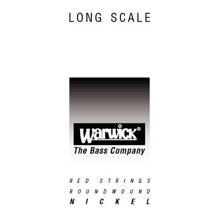 Warwick Red Strings Bass Strings, Nickel-Plated Steel - Bass Single Strings - Long Scale