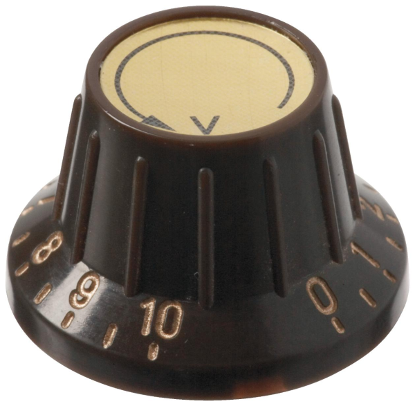 Framus Vintage Parts - Volume Knob Set for 60's Guitars & Basses - Brown, 2 pcs.