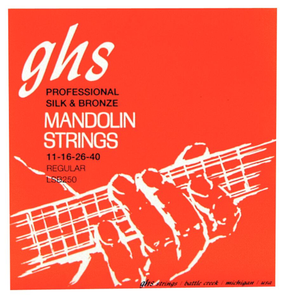 GHS Professional - LSB250 - Mandolin String Set, Loop End, Silk and Bronze, Regular, .011-.040