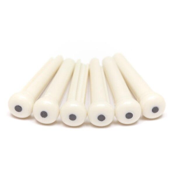 TUSQ LP-1122-60 - Traditional Style Bridge Pins, White, Black Inlay - Luthier's Pack, 60 pcs.