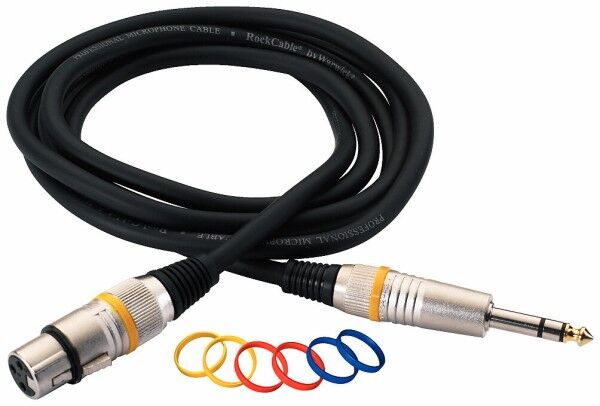 RockCable Microphone Cable - XLR (female) / TRS Plug (6.3 mm / 1/4), color coded