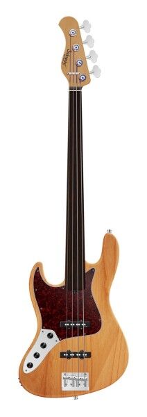 Sadowsky MasterBuilt 20-Fret Ultra Vintage J/J Bass, Red Alder Body, Tigerstripe Ebony Fingerboard, 4-String, Fretless, Lefthand - Natural Transparent Satin