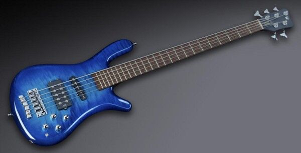 Warwick Masterbuilt Streamer Jazzman, 5-String - Lagoon Blueburst Transparent High Polish