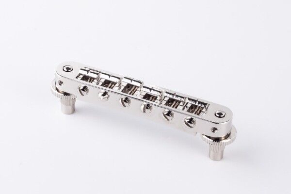 TonePros TP6A- Standard Aluminium Tune-O-Matic Bridge with Bell Brass Saddles (Small Posts / Notched Saddles)