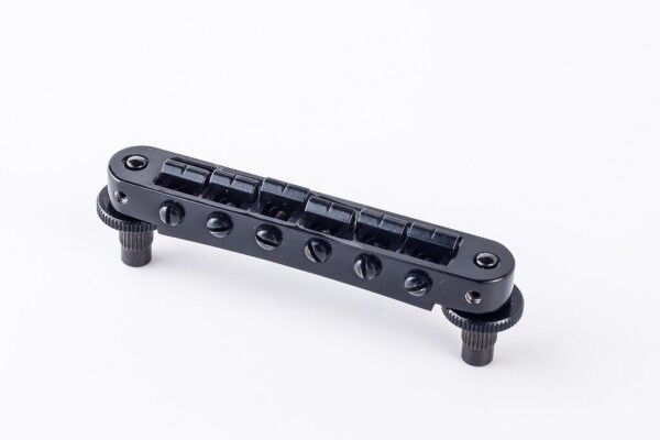 TonePros TP6A- Standard Aluminium Tune-O-Matic Bridge with Bell Brass Saddles (Small Posts / Notched Saddles)