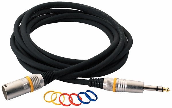 RockCable Microphone Cable - XLR (male) / TRS Plug (6.3 mm), color coded