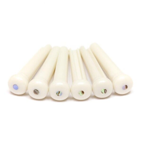 TUSQ LP-1182-60 - Traditional Style Bridge Pins, White, Paua Shell Inlay - Luthier's Pack, 60 pcs.