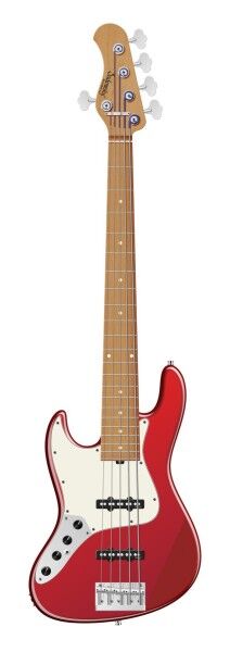 Sadowsky MasterBuilt 22-Fret Will Lee Artist Line, Swamp Ash Body, Roasted Maple Fingerboard, 5-String, Lefthand - Solid Candy Apple Red Metallic High Polish