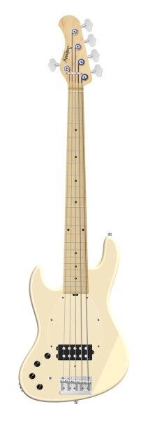 Sadowsky MetroLine 21-Fret Vintage M Bass, Swamp Ash Body, Maple Fingerboard, 5-String, Lefthand - Solid Olympic White High Polish