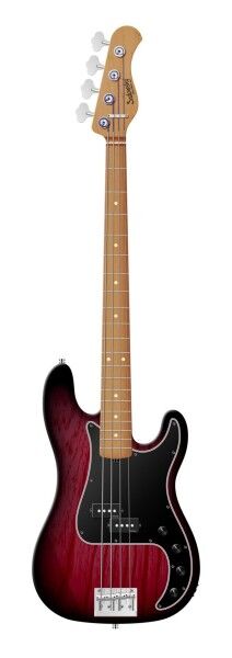 Sadowsky MasterBuilt 20-Fret Ultra Vintage P Bass, Swamp Ash Body, Roasted Maple Fingerboard, 4-String - Burgundy Blackburst Transparent Satin