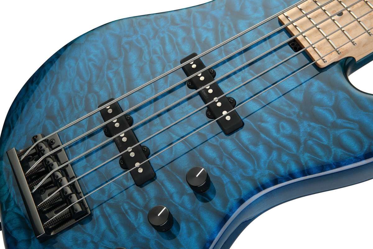 Sadowsky Custom Shop 21-Fret Standard J/J Bass, 5-String - Bora Blue Burst  Transparent High Polish - 21-04222