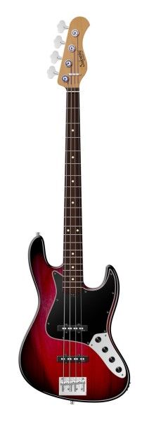 Sadowsky MasterBuilt 20-Fret Ultra Vintage J/J Bass, Red Alder Body, Morado Fingerboard, 4-String - Burgundy Blackburst Transparent High Polish