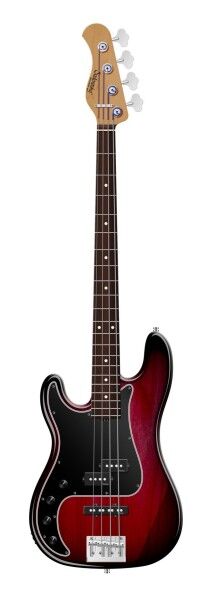 Sadowsky MasterBuilt 21-Fret Hybrid P/J Bass, Red Alder Body, Morado Fingerboard, 4-String, Lefthand - Burgundy Blackburst Transparent High Polish