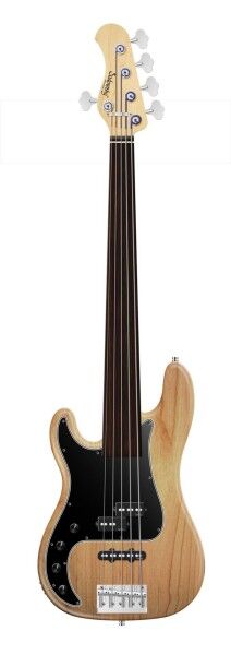 Sadowsky MetroLine 21-Fret Hybrid P/J Bass, Red Alder Body, Tigerstripe Ebony Fingerboard, 5-String, Fretless, Lefthand - Natural Transparent Satin