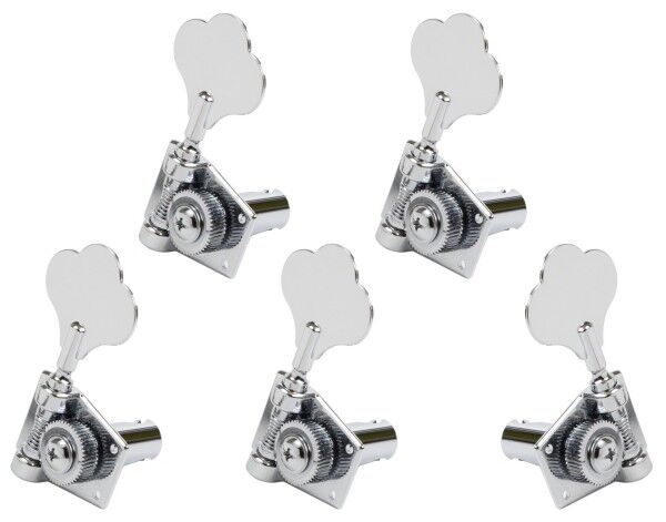 Graph Tech PRB-5411-C0 Ratio Bass Machine Heads, Open Back with Classic Clover Leaf Button - 5-String, 4 + 1