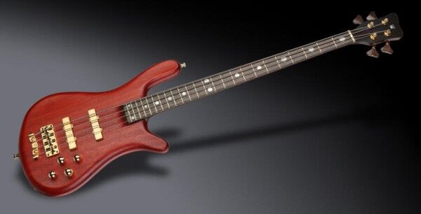 Warwick Masterbuilt Streamer Stage II, 4-String - Burgundy Red Transparent Satin, Gold Hardware