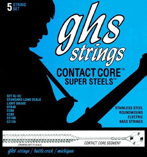 GHS Contact Core Super Steels Bass String Sets