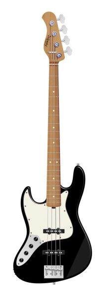 Sadowsky MasterBuilt 20-Fret Ultra Vintage J/J Bass, Swamp Ash Body, Roasted Maple Fingerboard, 4-String, Lefthand - Solid Black Satin