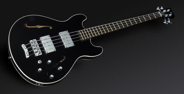 Warwick Masterbuilt Star Bass II Flamed Maple, 4-String - Solid Black High Polish