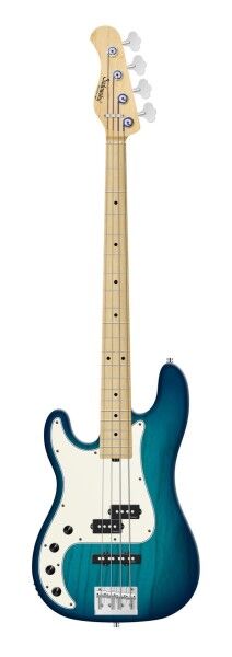 Sadowsky MetroLine 21-Fret Hybrid P/J Bass, Swamp Ash Body, Maple Fingerboard, 4-String, Lefthand - Bora Blue Burst Transparent Satin