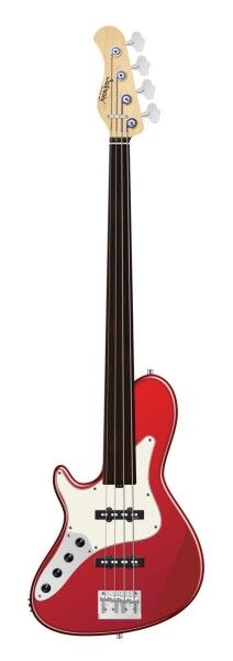 Sadowsky MetroLine 24-Fret Vintage Single Cut Bass, Red Alder Body, Tigerstripe Ebony Fingerboard, 4-String, Fretless, Lefthand - Solid Candy Apple Red Metallic High Polish