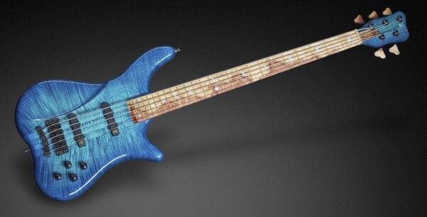 Warwick Custom Shop Katana NT, 5-String - Bleached Turquoise Blue Burst Transparent High Polish - 16-3200