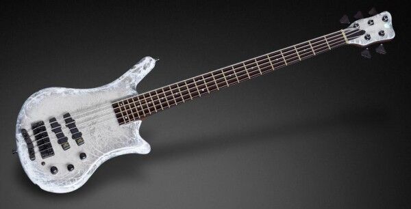 Warwick Custom Shop Thumb BO, 5-String - White Color Storm on Chrome - 17-3463