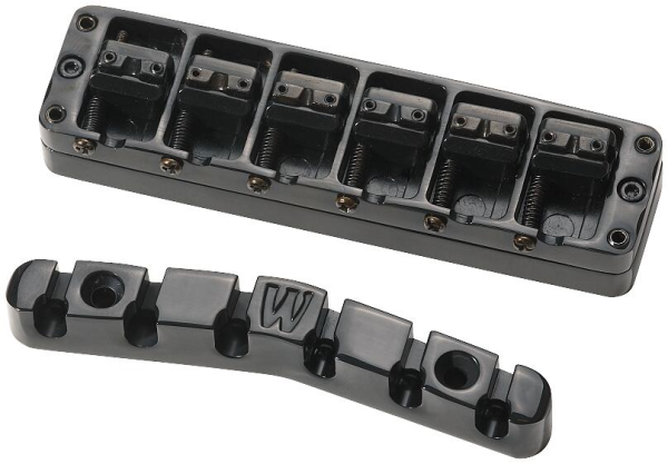 Warwick Parts - Bridge + Tailpiece, 6-String, Broadneck / Black