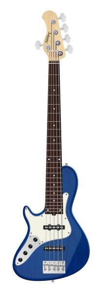 Sadowsky MetroLine 24-Fret Vintage Single Cut Bass, Red Alder Body, Morado Fingerboard, 5-String, Lefthand - Ocean Blue Transparent Satin