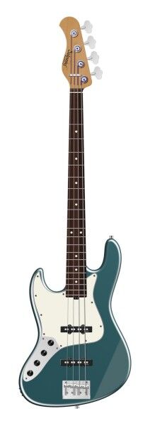 Sadowsky MasterBuilt 21-Fret Vintage J/J Bass, Red Alder Body, Morado Fingerboard, 4-String, Lefthand - Solid Vintage Teal Green Metallic Satin