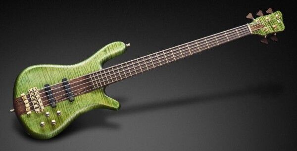 Warwick Custom Shop Streamer Stage I, 5-String - Bleached Emeraude Green Transparent Satin - 16-3095