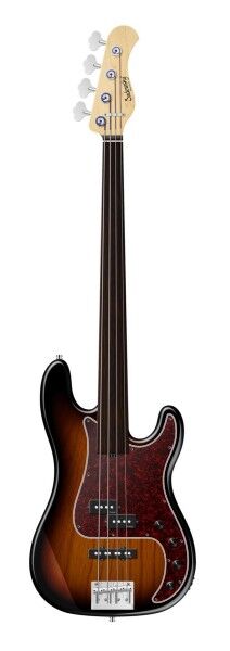 Sadowsky MetroLine 21-Fret Hybrid P/J Bass, Swamp Ash Body, Tigerstripe Ebony Fingerboard, 4-String, Fretless - '59 Burst Transparent High Polish