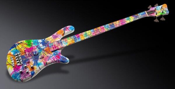 Warwick Custom Shop Streamer LX, 4-String - Mulit-Splash Paint on Solid White High Polish - 18-3852