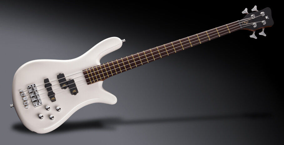 Warwick Teambuilt Pro Series Streamer LX, 4-String - Solid Creme White High  Polish