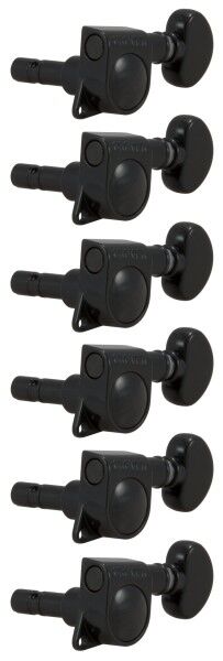 Grover 406 Series - Mini Locking Rotomatics with Round Button - Guitar Machine Heads, 6-in-Line