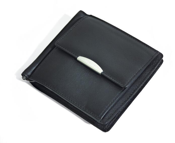 Warwick Traveling Wear - Genuine Leather Wallet with Note Clip - Black
