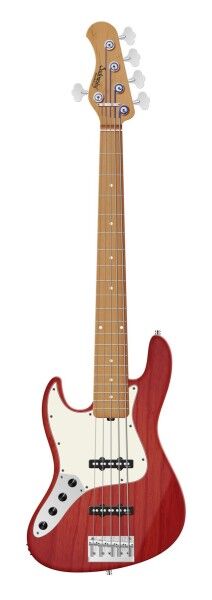 Sadowsky MasterBuilt 20-Fret Ultra Vintage J/J Bass, Swamp Ash Body, Roasted Maple Fingerboard, 5-String, Lefthand - Burgundy Red Transparent Satin