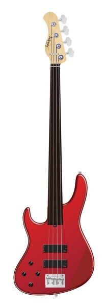 Sadowsky MetroLine 24-Fret Modern Bass, Swamp Ash Body, Tigerstripe Ebony Fingerboard, 4-String, Fretless, Lefthand - Solid Candy Apple Red Metallic High Polish
