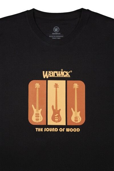 Warwick - T-Shirt, Black with brown print