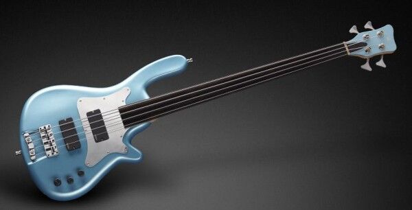 Warwick Custom Shop Stu Hamm Signature, 4-String, Fretless - Metallic Baby Blue Satin -15-2989
