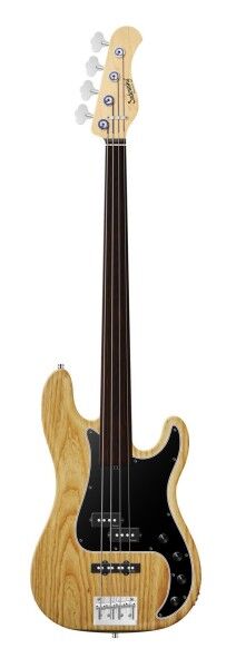 Sadowsky MetroLine 21-Fret Hybrid P/J Bass, Swamp Ash Body, Tigerstripe Ebony Fingerboard, 4-String, Fretless - Natural Transparent Satin